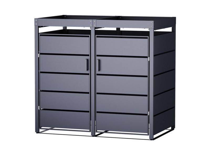 RAMROXX Mülltonnenbox 2er mit Blumenkasten und Magnettüren 132*80*124cm RAMROXX Mülltonnenbox 2er mit Blumenkasten und Magnettüren 132*80*124cm von RAMROXX