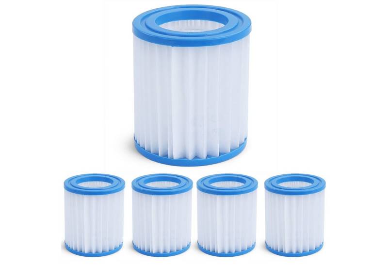RAMROXX Pool-Filterkartusche 5x Filterkartusche Ersatzfilter Filterpatrone 9cm für Bestway Intex von RAMROXX