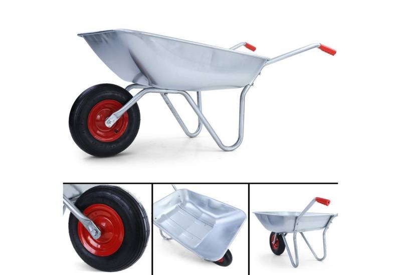 RAMROXX Schubkarre Garten verzinkt mit Luftreifen und Metallfelge 65L150kg RAMROXX Schubkarre Garten verzinkt mit Luftreifen und Metallfelge 65L150kg von RAMROXX