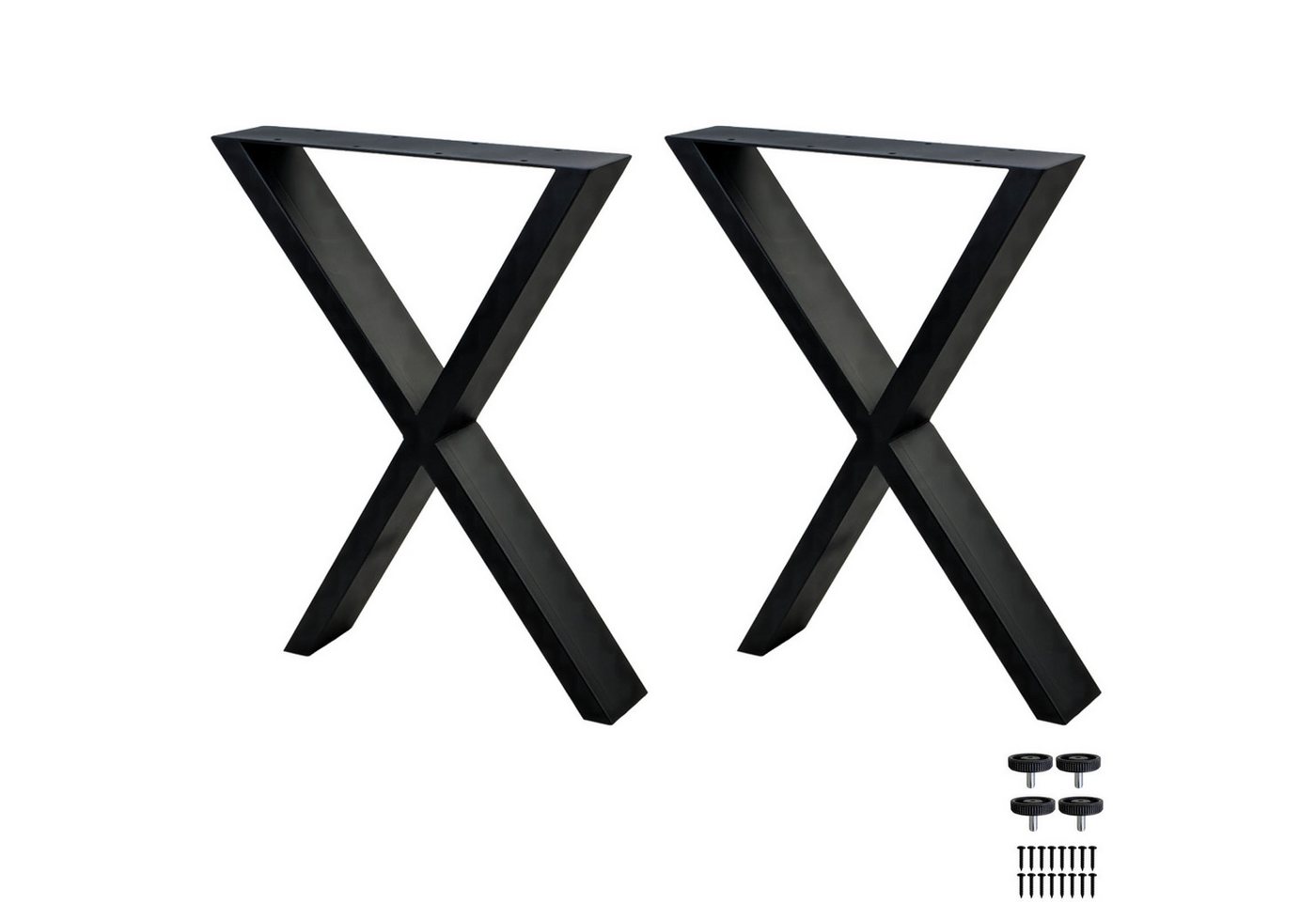 RAMROXX Tischbein X-Gestell 2er Set Metall Schwarz – Tischkufen 60x72 cm Industrial RAMROXX Tischbein X-Gestell 2er Set Metall Schwarz – Tischkufen 60x72 cm Industrial von RAMROXX