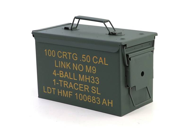 RAMROXX Transportbehälter Munitionskiste Ammo Box Metallkiste Metallbox 305x155x190mm grün von RAMROXX