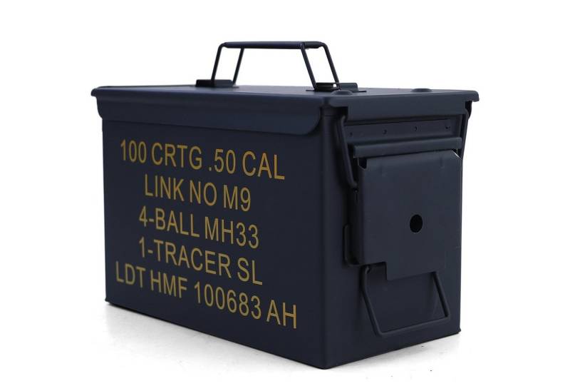 RAMROXX Transportbehälter Munitionskiste Ammo Box Metallkiste Metallbox 305x155x190mm schwarz von RAMROXX