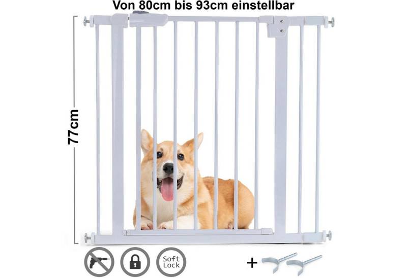 RAMROXX Treppenschutzgitter Absperrgitter Treppenschutz Metall weiß + Y Halter 80 -93cm 77cm RAMROXX Treppenschutzgitter Absperrgitter Treppenschutz Metall weiß + Y Halter 80 -93cm 77cm von RAMROXX
