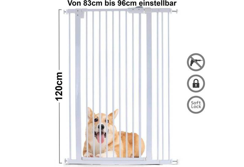 RAMROXX Treppenschutzgitter Absperrgitter Treppenschutz Metall weiß verstellbar 83 -96cm 120cm RAMROXX Treppenschutzgitter Absperrgitter Treppenschutz Metall weiß verstellbar 83 -96cm 120cm von RAMROXX