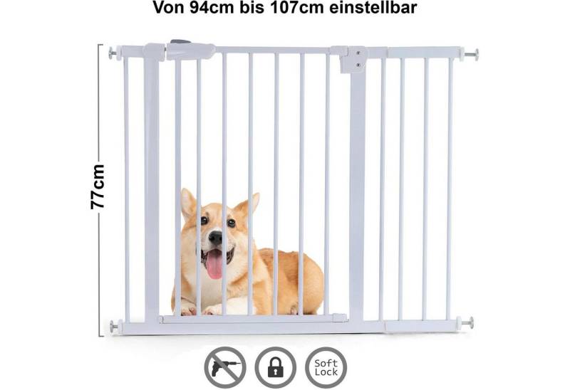 RAMROXX Treppenschutzgitter Absperrgitter Treppenschutz Metall weiß verstellbar 94 - 107cm 77cm RAMROXX Treppenschutzgitter Absperrgitter Treppenschutz Metall weiß verstellbar 94 - 107cm 77cm von RAMROXX