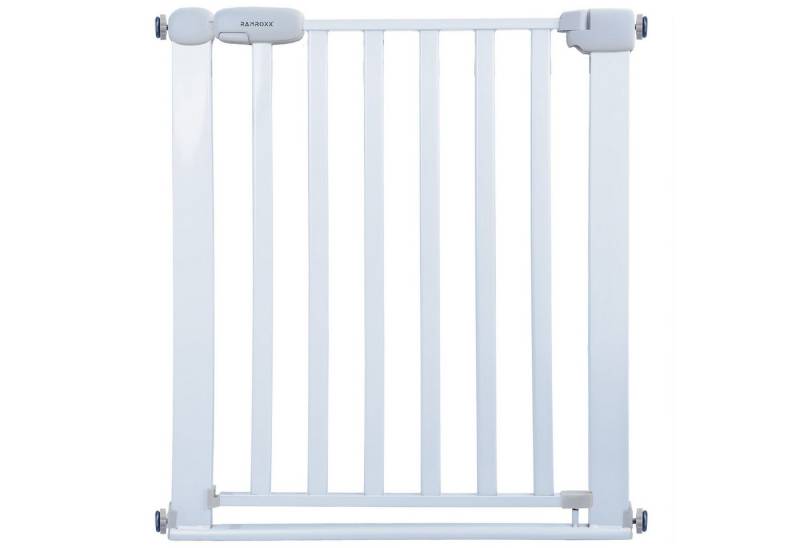 RAMROXX Treppenschutzgitter Absperrgitter weiß für 75-85cm Durchgang 77cm Hoch von RAMROXX
