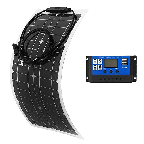 25 Watt 12 Volt flexibles monokristallines Solarpanel für Wohnmobile Camper Van Boote und mehr (1 ×10A-Controller) von RAMSUN