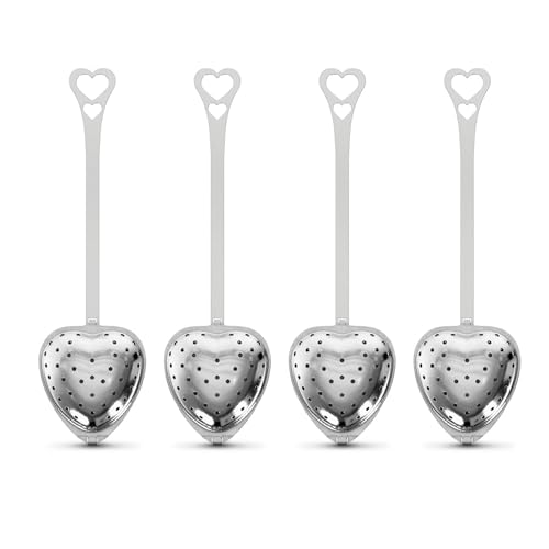 Brühlöffel Generic Filter Spoon 4 Stück Teesieb Löffel Edelstahl Teeei für Tasse Infuserwith Heart Handle, Teesieb für Loseblatt Tee Klappsieb Brühlöffel Generic Filter Spoon 4 Stück Teesieb Löffel Edelstahl Teeei für Tasse Infuserwith Heart Handle, Teesieb für Loseblatt Tee Klappsieb von RAMTRIO
