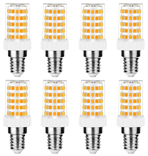E14 LED Lampe 10W, 800LM, Warmweiß 3000K, Ersatz 50W-100W E14 Halogenlampe, Kein Flackern, Nicht Dimmbar, E14 Glühbirnen für Kronleuchter, Deckenleuchten, Wandleuchten, AC 220-240V, 8er Pack von RANBOO