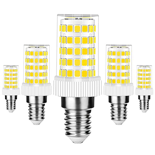 RANBOO E14 LED Lampe 10w Ersatz 80W Halogenlampen, 800LM, Kaltweiß 6000K, AC 220-240V, Birnen für Kronleuchter, Wandlampe, Kühlschrank und Dunstabzugshaube, Kein Flackern, Nicht Dimmbar, 5er Pack von RANBOO