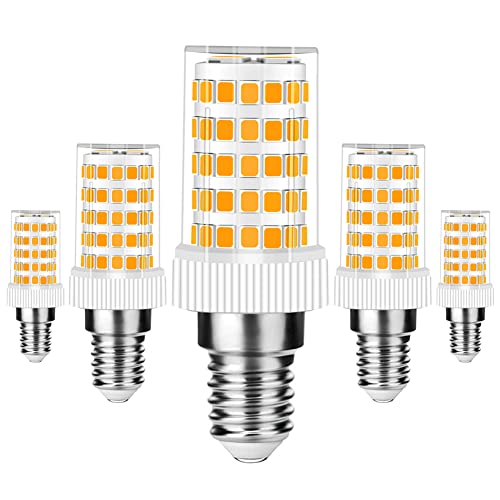 RANBOO E14 LED Lampe 10w Ersatz 80W Halogenlampen, 800LM, Warmweiß 3000K, AC 220-240V, Birnen für Kronleuchter, Wandlampe, Kühlschrank und Dunstabzugshaube, Kein Flackern, Nicht Dimmbar, 5er Pack von RANBOO