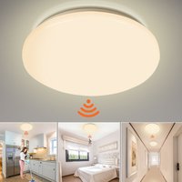 Swanew - 12W led Deckenleuchte mit Bewegungsmelder Sensor Bad Wohnzimmer Energiesparend - Weiß von SWANEW