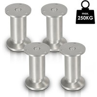 4X Möbelfüße Couch Stützfuß Verstellbar Schrankfuß Schrank Sofafuß Bettfüße-Aluminium-180mm von HENGDA