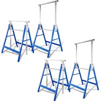 Swanew - 4× Gerüstbock, Klappbock bis 200kg, Deckenarbeiten, Arbeitsbock, mit Abrutschsicherung, 7-fach Höhenverstellbar, 80-130CM, Blau von SWANEW