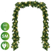 5M Weihnachtsgirlande mit 100 LED's Beleuchtung Tannengirlande Girlande, Weihnachtskranz Weihnachtsdekoration für Innen und Außen,warmweiß - Swanew von SWANEW