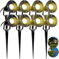 8X Gartenstrahler 4W LED Gartenleuchte mit Erdspieß Rasen Licht Warmweiß Wasserdicht IP65 für Außenbereich Garten Teich Landschaft von RANDACO