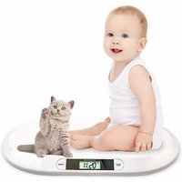 Baby Scales Babywaagen Flat Digital Nursing Scales Animal Scales Suitable for Newborns Under 20 kg with lcd Display Automatic Shut-Off White - Hengda von HENGDA