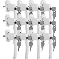 Fenstergriff Fenstergriffe Alu Set Sicherheitsfenstergriff abschließbar Griff 12X weiß von RANDACO