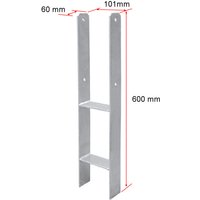 Swanew 101MM 6 Stück Pfostenträger Pfosten H-anker Feuerverzinkt Langlebig Vierkantholzpfosten für Pfosten 10x10cm von RANDACO
