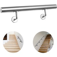 Edelstahl Handlauf Treppengeländer Geländer und Handläufe Wandhandlauf Wand Treppe Wandhalterung Innen & Außen 150 cm - Vingo von VINGO