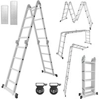 Mehrzweckleiter Multifunktionsleiter Klappleiter Teleskopleiter A-Rahmenleiter 4x4 470cm Anlegeleiter Stehleiter Haushaltsleiter Aluleiter von RANDACO