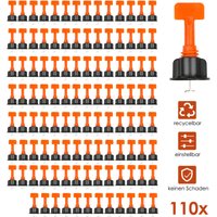 Randaco 110 Stück Fliesen Nivelliersystem Kit Wiederverwendbar Fliesen Nivellierer Set Verstellbar Fliesen Abstandshalter mit Spezialschlüssel von RANDACO