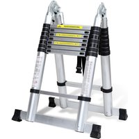 Randaco 2,5m+2,5m Klappleiter Teleskopleiter Aluleiter Stehleiter Anlegeleiter Mehrzweckleiter Klappleiter von RANDACO
