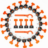 Randaco 220 Stück Fliesen Nivelliersystem Kit Wiederverwendbar Fliesen Nivellierer Set Verstellbar Fliesen Abstandshalter mit Spezialschlüssel von RANDACO