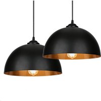 Randaco 2er Set Pendelleuchte Lampenschirm Pendellampe Industrielle Vintage Metall E27 Hängelampe 60W Hängeleuchte Deckenlampe Ø 30cm von RANDACO