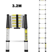 Randaco 3.2M Teleskopleiter Aluminium Mehrzweckleiter Fingerklemmschutz Auszeihleiter Klappbar Aluminiumleiter Antirutsch bis 150 KG von RANDACO