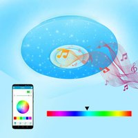 Tolletour - 36W led Deckenleuchte Fernbedienung Sternenhimmel Deckenlampe Bluetooth Musik - Weiß von TOLLETOUR