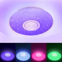 TolleTour 36W LED Deckenleuchte mit Sternenhimmel-Effekt. RGB-Beleuchtung. blendfrei. Lautsprecher und Bluetooth-Musik - RGB von TOLLETOUR