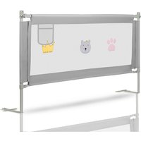 Vingo - Bettgitter Bettschutzgitter Höhenverstellbar Kinderbettgitter 180 x 98 cm Gitter Kinderbett Fallschutz Bett Darkgray von VINGO