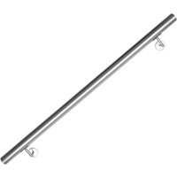 Randaco - swanew Edelstahl Handlauf Geländer matt, runde Treppe, innen und außen, ø 42 mm, Treppengeländer mit Bügel, silber 100 cm von RANDACO