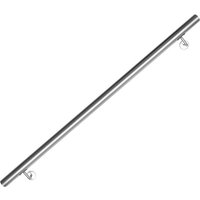 Randaco - swanew Edelstahl Handlauf Geländer matt, runde Treppe, innen und außen, ø 42 mm, Treppengeländer mit Bügel, silber 140 cm von RANDACO