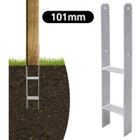 Randaco - swanew H-Pfostenträger Pfostenanker 600mm Länge Langlebig Pfosten H-anker Bereite Vierkantholzpfosten Säulenfuß, für Carports Pfahlbauten von RANDACO