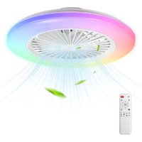 Randaco LED Deckenventilator mit Beleuchtung und Fernbedienung Dimmbar Deckenleuchte Schlafzimmer Wohn 49CM von RANDACO