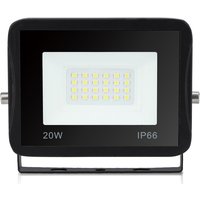 Led Fluter Baustrahler 20W Strahler Kaltweiß Außenstrahler Arbeitsleuchte IP66 Wasserdicht Flutlicht Scheinwerfer - Schwarz - Vingo von VINGO