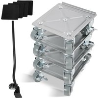 Randaco Möbelroller 4 stück Transportroller Möbelroller Schwerlastrollen Rollbrett Umzugsset 500 kg mit Lenkungsrollen für alle Böden Transporthilfe von RANDACO