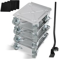 Randaco Möbelroller 4x Transportroller Möbelroller Schwerlastrollen Möbelhund Rollbrett Umzugsset 500 kg mit Lenkungsrollen für alle Böden von RANDACO