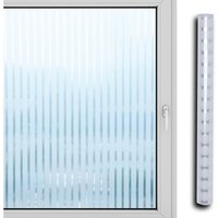 Sichtschutzfolie Bad Fenster Blickdicht Selbstklebend 3D Fensterfolie Spiegelfolie Streifen 90x200cm - Weiß - Tolletour von TOLLETOUR