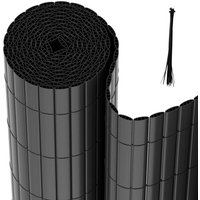Randaco - TolleTour Sichtschutzmatte pvc Sichtschutzzaun Windschutz fur Garten Balkon und Terrasse Anthrazit 90x300cm von RANDACO