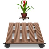Randaco WPC Rollbrett Pflanzen Eckig Pflanzenroller Außenbereich Blumentopf Untersetzer mit 4 Rollen - Belastbar bis 80 kg, Braun Randaco WPC Rollbrett Pflanzen Eckig Pflanzenroller Außenbereich Blumentopf Untersetzer mit 4 Rollen - Belastbar bis 80 kg, Braun von RANDACO