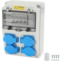 Randaco Wandverteiler mit Leitungsschutzschalter, Stromverteiler 16A Baustromverteiler 4xSchuko und CEE-Steckdose Steckdosen mit DC-Schutzschalter von RANDACO