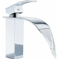 VINGO Wasserhahn fürs Bad in kantigem Design, Einhebelmischer mit klarer Linienführung in modernem Look, Badarmatur Chrom - Chrom von VINGO