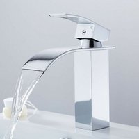 Randaco Wasserhahn fürs Bad in kantigem Design, Einhebelmischer mit klarer Linienführung in modernem Look, Badarmatur Chrom von RANDACO
