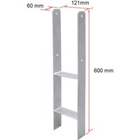 Swanew 121MM 6 Stück Pfostenträger Pfosten H-anker Feuerverzinkt Langlebig Vierkantholzpfosten für Pfosten 12x12cm von RANDACO