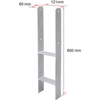 Randaco - swanew H-anker 121MM 4 Stück Pfostenträger Pfosten Feuerverzinkt Langlebig Vierkantholzpfosten für Pfosten 12x12cm von RANDACO