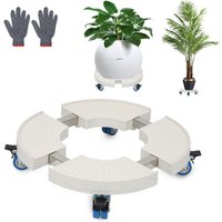SWANEW Pflanzenroller Außenbereich Ø38-52cm blumenroller Pflanzen outdoor-Innenbereich mit 360 ° Drehbare Räder Einstellbare rund Rollbrett von RANDACO