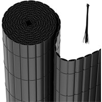 TolleTour Sichtschutzmatte PVC Sichtschutz Sichtschutzzaun Garten Balkon Zaun WindschutzBalkonverkleidung Anthrazit 90x400cm von RANDACO